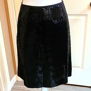 Ann Taylor Black Sequin Skirt